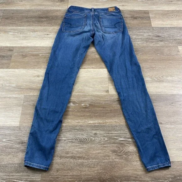 AMERICAN EAGLE Jegging Super Super Stretch Blue Denim Jeans Women's Size 2 - Picture 2 of 11